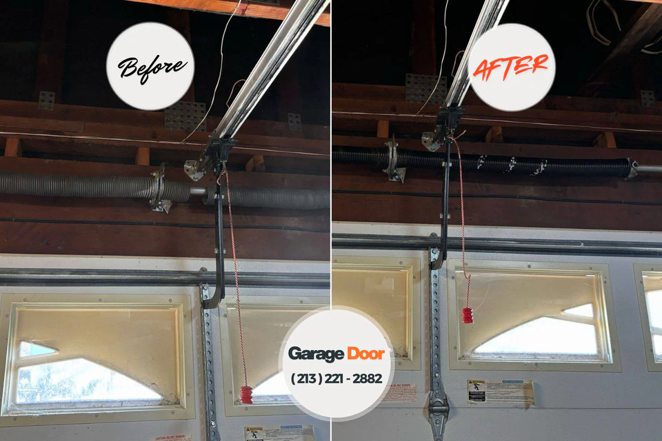 Before and after: garage door repair Airmont, NY